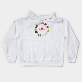 Pizza Ingredients Kids Hoodie